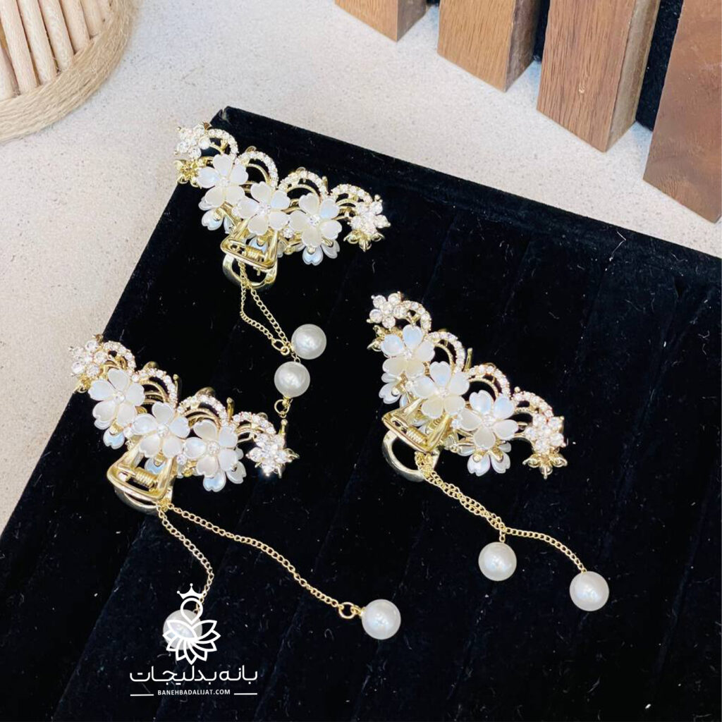 کلیپس مجلسی برند زایا طرح شکوفه سفید (عمده)