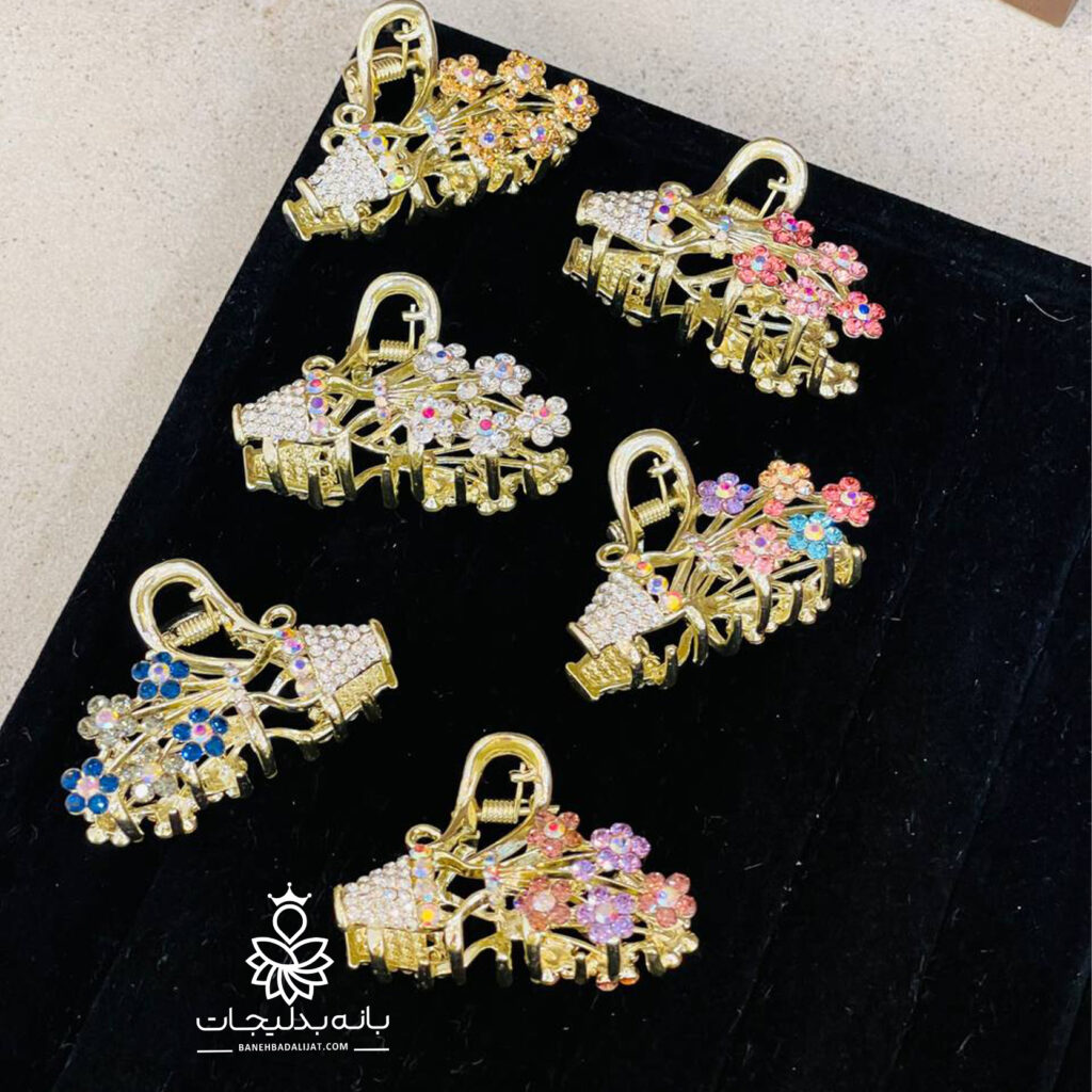 کلیپس مجلسی برند زایا سایز کوچک طرح گلدان (عمده)